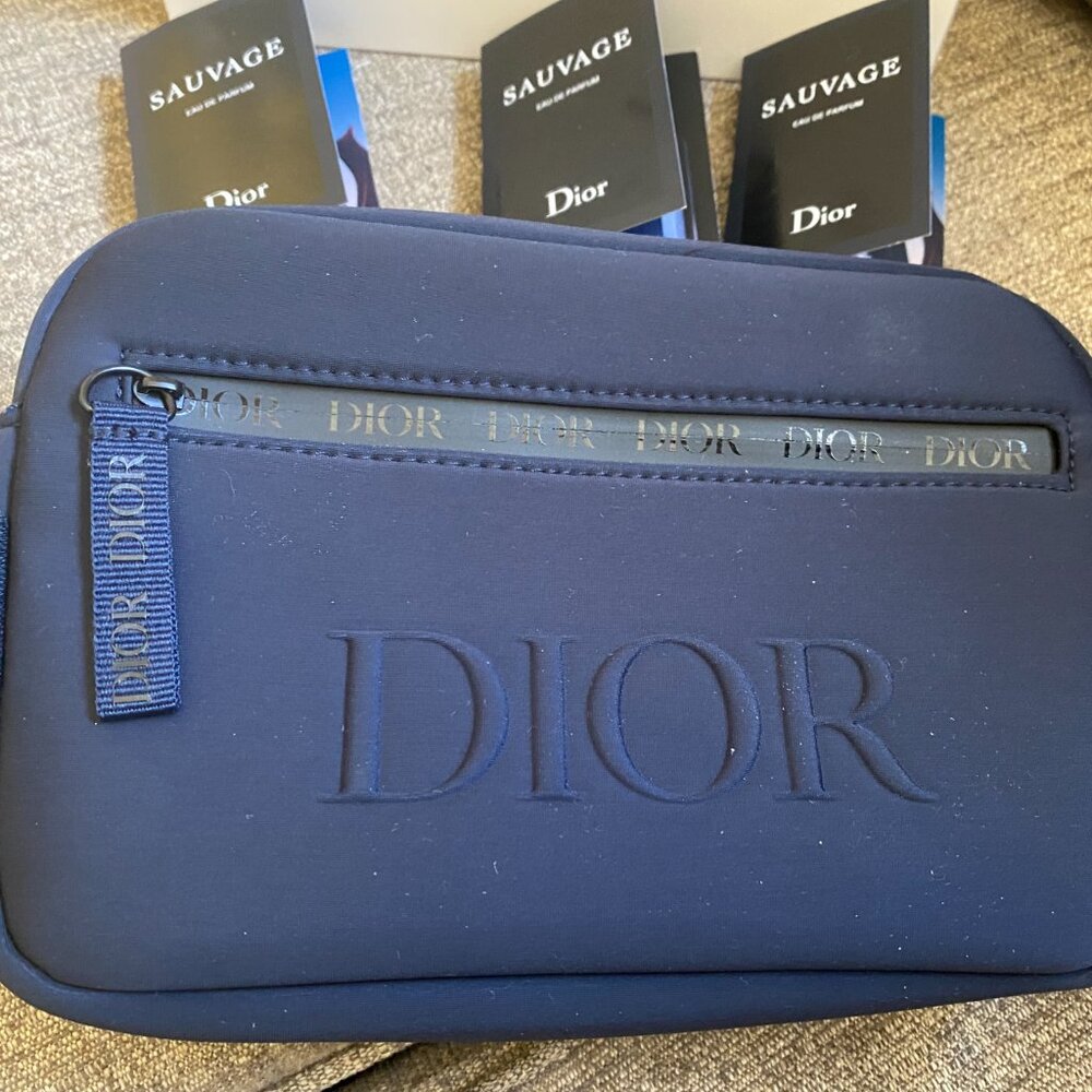 DIOR Navy Blue TROUSSE Pouch SAUVAGE Sample SPRAYS x 3 BRAND NEW - Picture 4 of 10